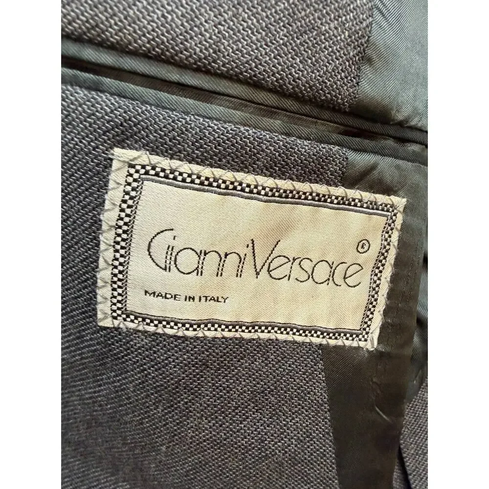 Vintage Gianni Versace Uomo Couture Double Breasted Blazer Italy 1987